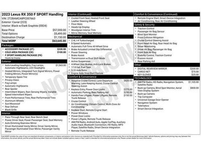 2023 Lexus RX F SPORT HANDLING AWD