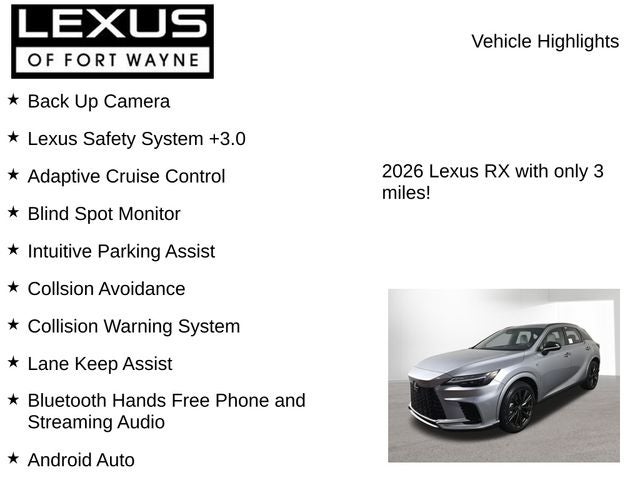 2026 Lexus RX F SPORT DESIGN AWD