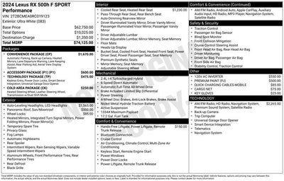 2024 Lexus RX F SPORT PERFORMANCE AWD