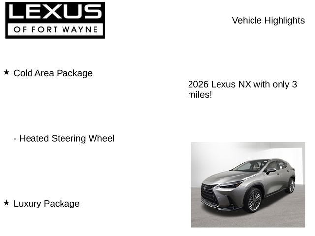 2026 Lexus NX LUXURY AWD