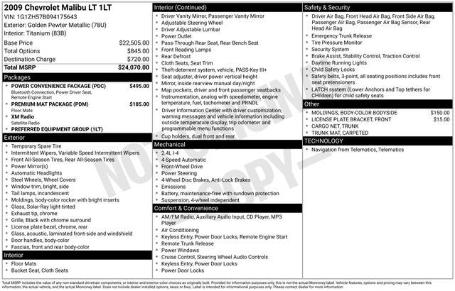 2009 Chevrolet Malibu LT 1LT