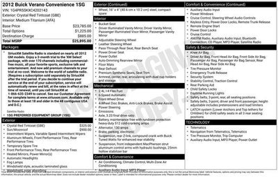 2012 Buick Verano Convenience Group
