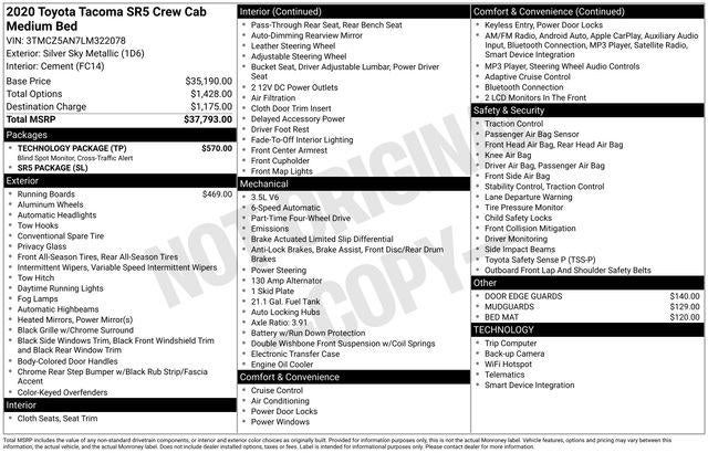 2020 Toyota Tacoma SR5 V6