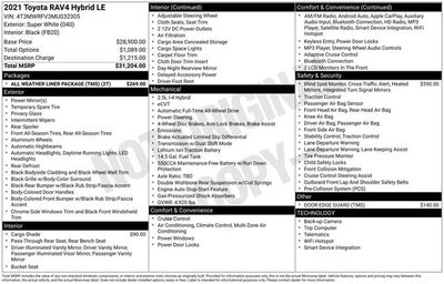 2021 Toyota RAV4 Hybrid LE