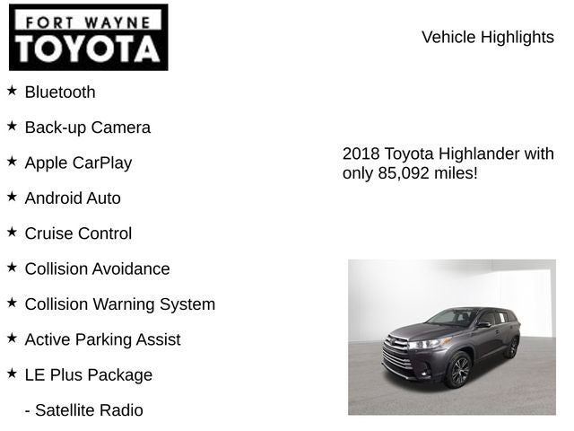 2018 Toyota Highlander LE Plus