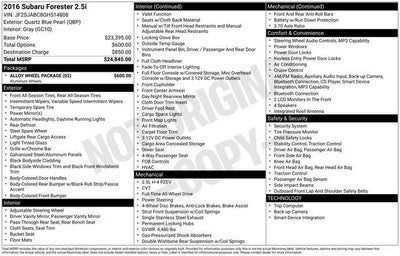 2016 Subaru Forester 2.5i