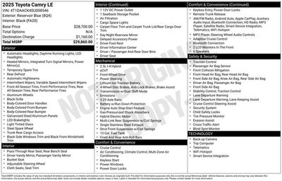 2025 Toyota CAMRY LE