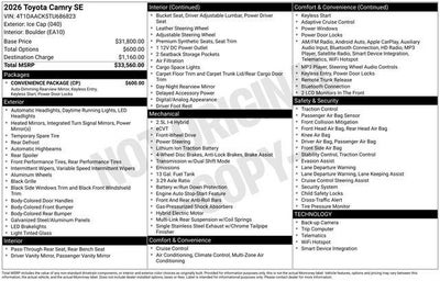 2026 Toyota CAMRY SE