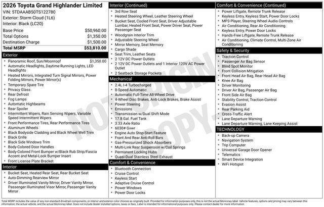 2026 Toyota GRAND HIGHLANDER Limited