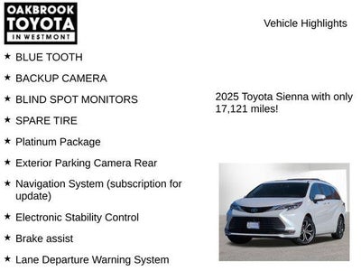 2025 Toyota SIENNA PLT AWD Platinum 7 Passenger