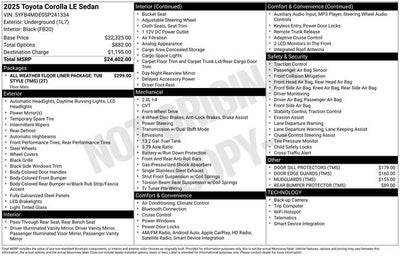 2025 Toyota COROLLA LE