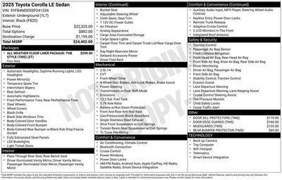 2025 Toyota COROLLA LE