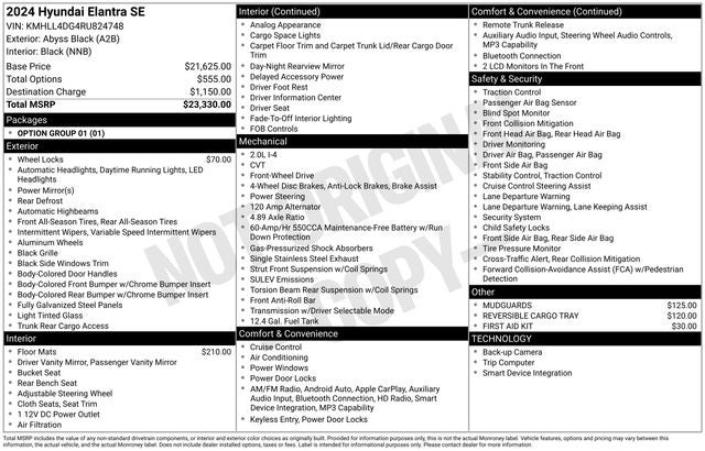 2024 Hyundai Elantra SE