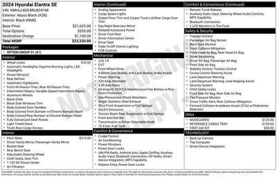 2024 Hyundai Elantra SE
