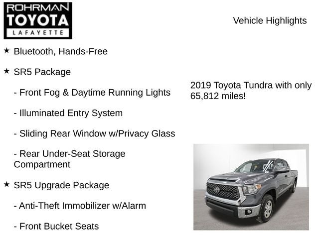 2019 Toyota TUNDRA 4X4 SR5 4.6L V8