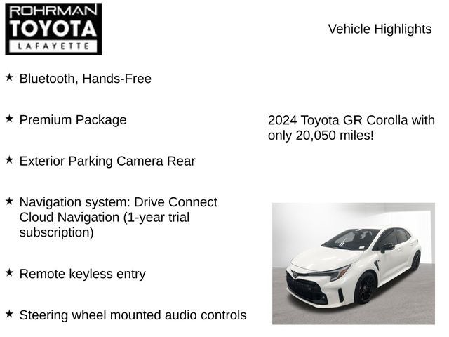 2024 Toyota GR COROLLA Premium
