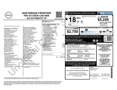 2026 Nissan Frontier PRO-4X Premium Package