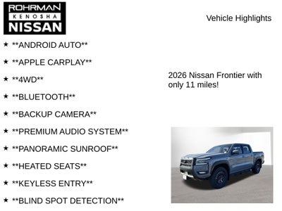 2026 Nissan Frontier PRO-4X Premium Package