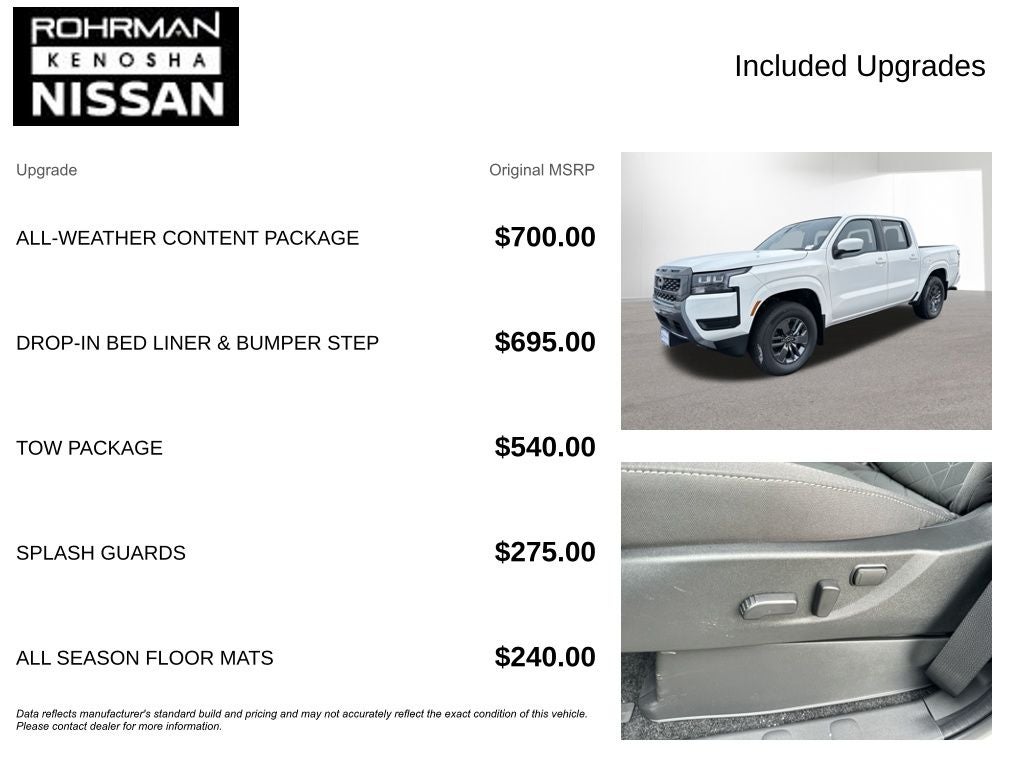 2026 Nissan Frontier SV All Weather Package