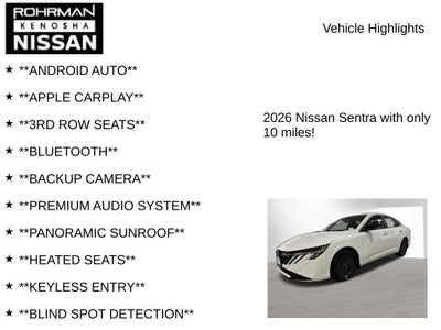 2026 Nissan Sentra SV Convenience Package