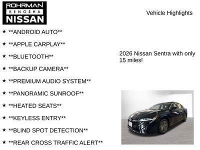 2026 Nissan Sentra SV Convenience Package