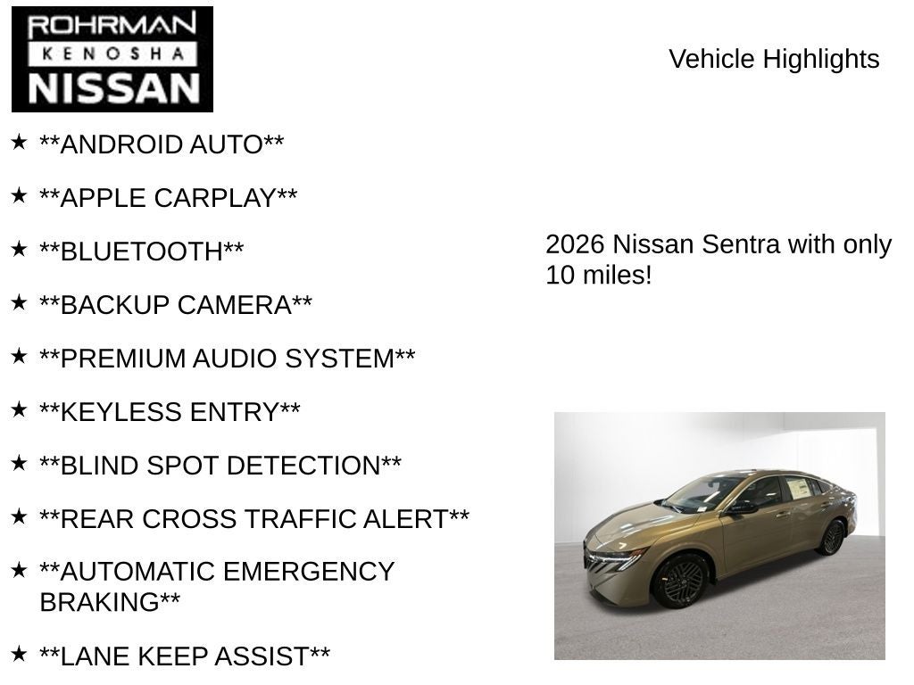 2026 Nissan Sentra SV