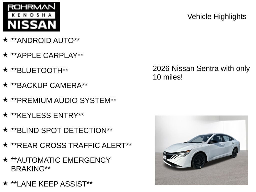 2026 Nissan Sentra SV