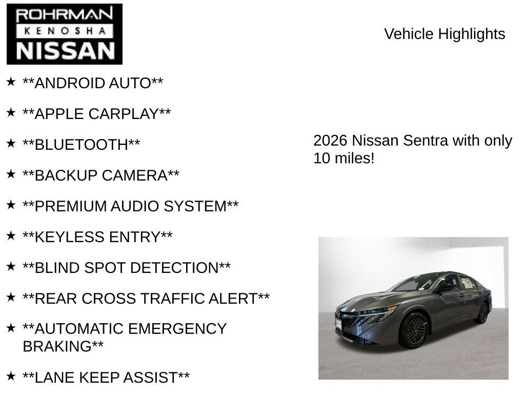 2026 Nissan Sentra SV