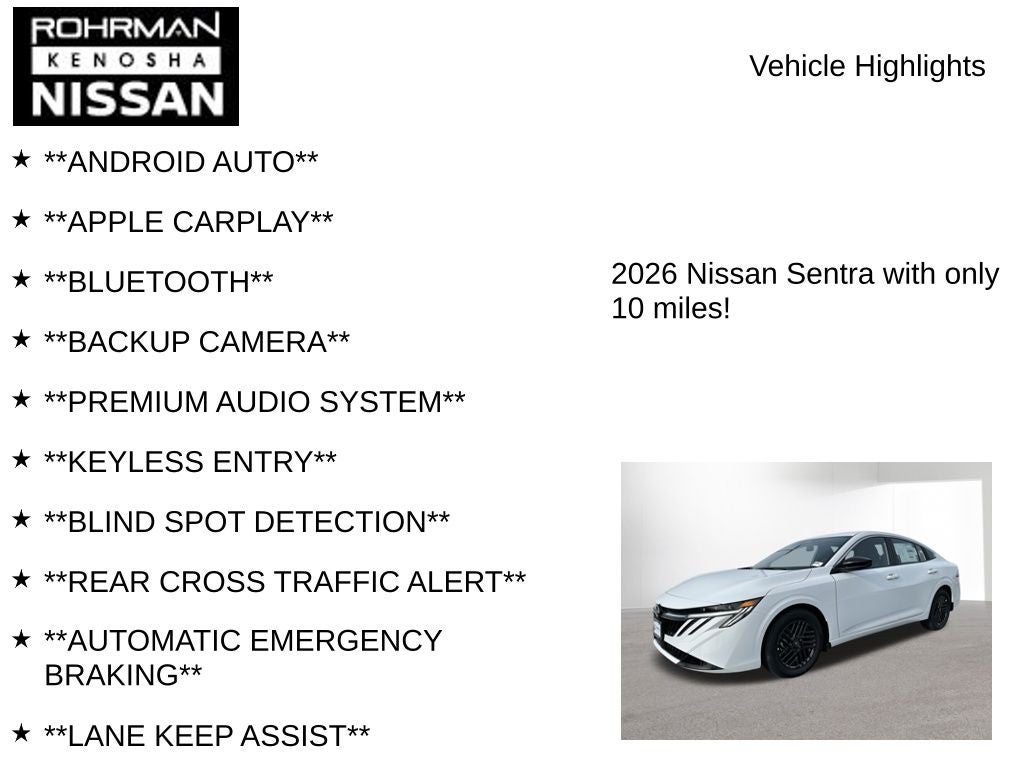2026 Nissan Sentra SV
