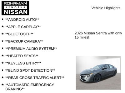 2026 Nissan Sentra SV Convenience Package