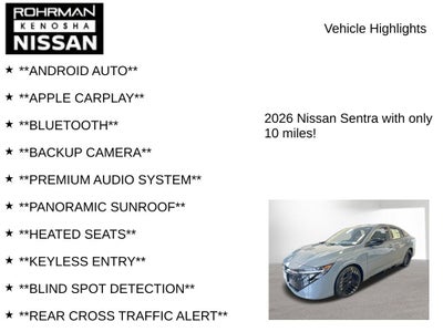 2026 Nissan Sentra SR Premium Package