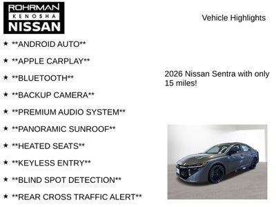 2026 Nissan Sentra SR Premium Package
