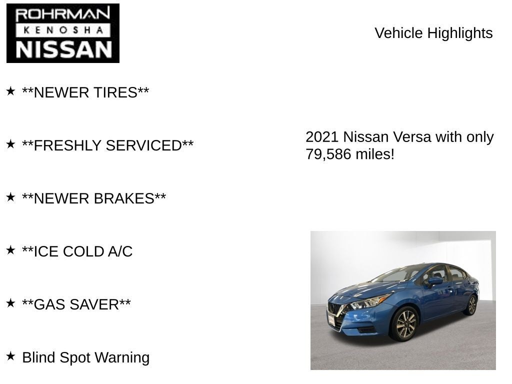 2021 Nissan Versa 1.6 SV