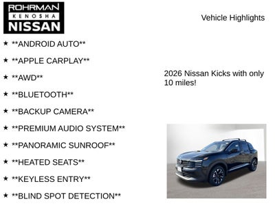 2026 Nissan Kicks SV AWD Premium Package