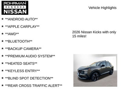 2026 Nissan Kicks SR AWD Cold Weather Package