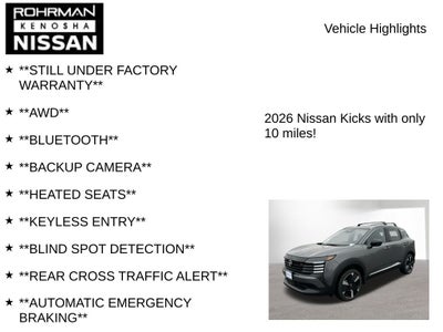 2026 Nissan Kicks SR AWD Cold Weather Package