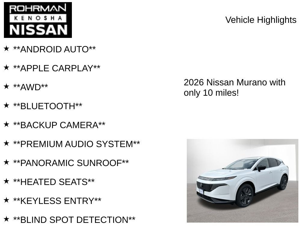 2026 Nissan Murano SL AWD
