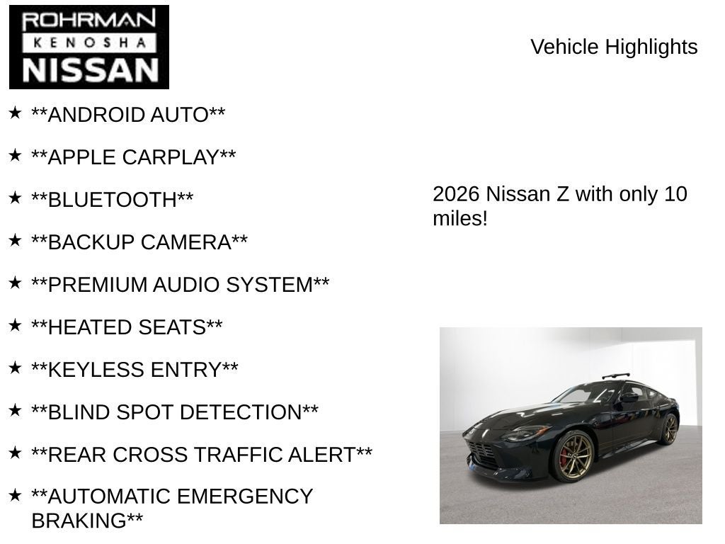 2026 Nissan Z Performance Heritage Edition