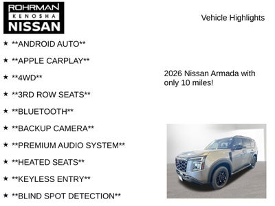 2026 Nissan Armada PRO-4X Captain's Chair Seat Package