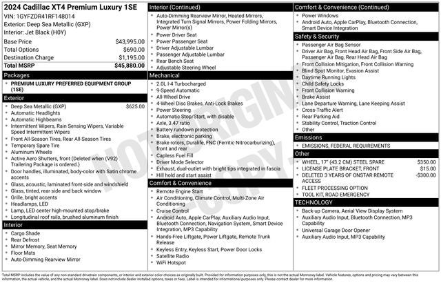 2024 Cadillac XT4 Premium Luxury