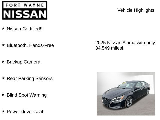 2025 Nissan Altima 2.5 SV