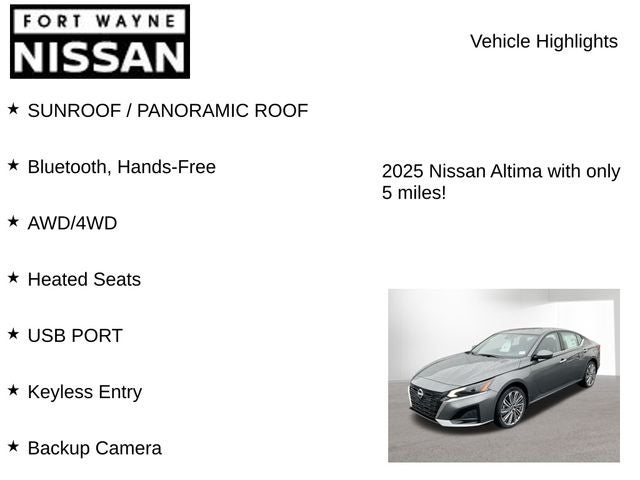 2025 Nissan Altima 2.5 SL