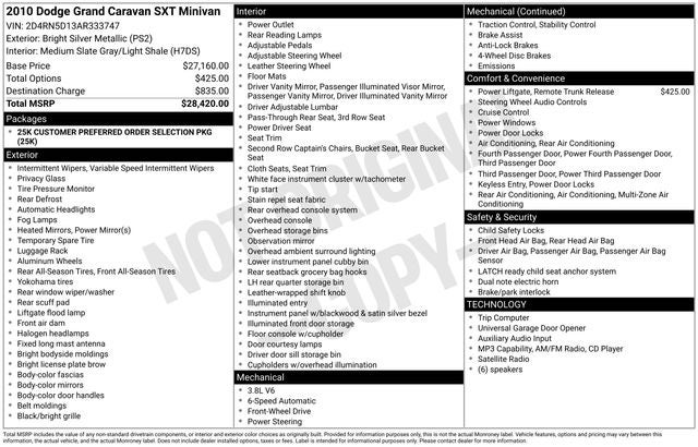 2010 Dodge Grand Caravan SXT