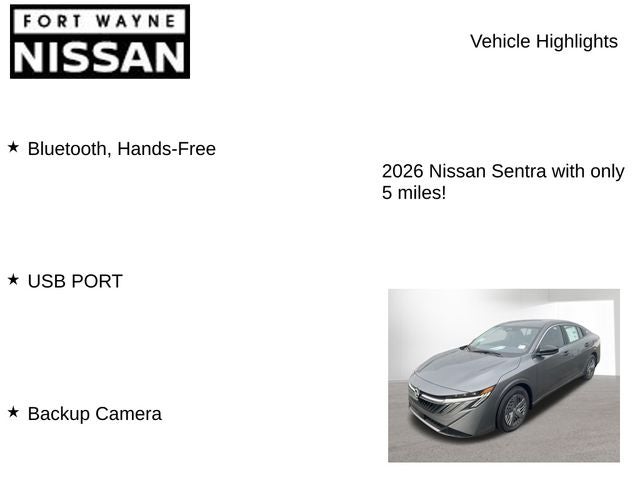 2026 Nissan Sentra S