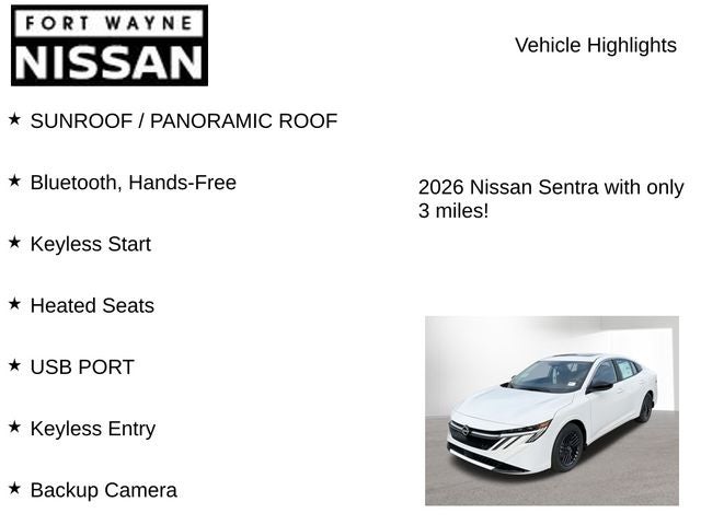 2026 Nissan Sentra SV