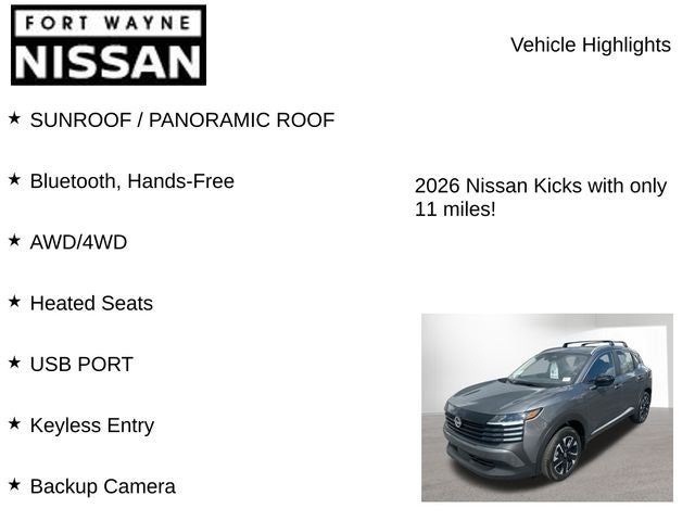 2026 Nissan Kicks SV
