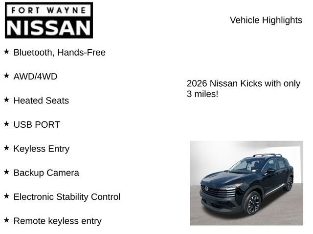 2026 Nissan Kicks SV