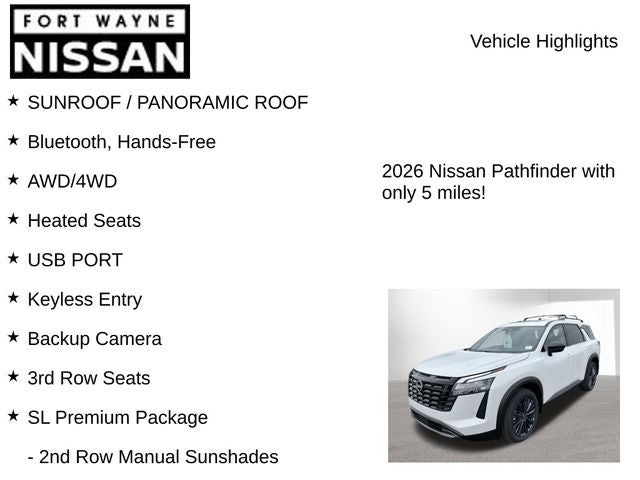 2026 Nissan Pathfinder SL