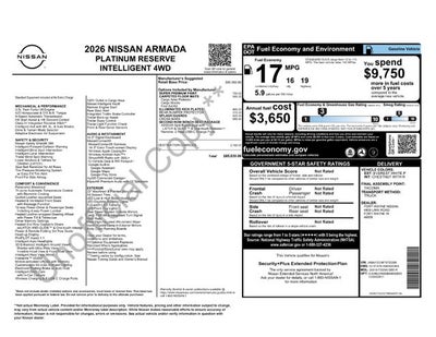 2026 Nissan Armada Platinum Reserve