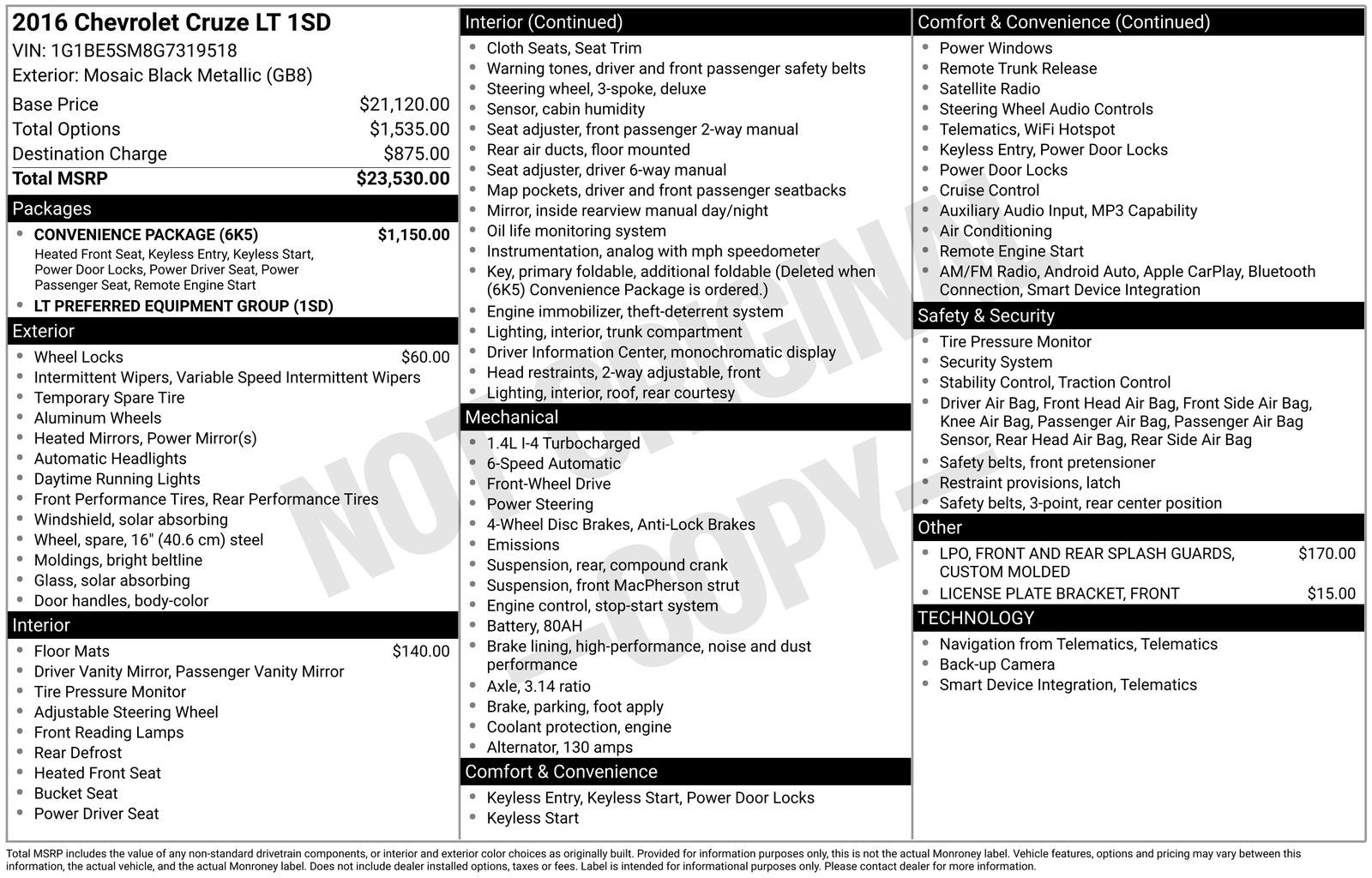 2016 Chevrolet Cruze LT